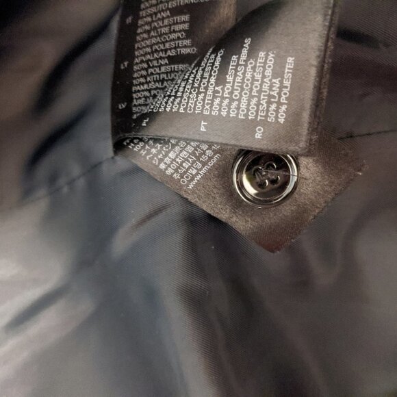 H&m navy blue stripped wool blend blazer jacket 8 us @x - Picture 7 of 10